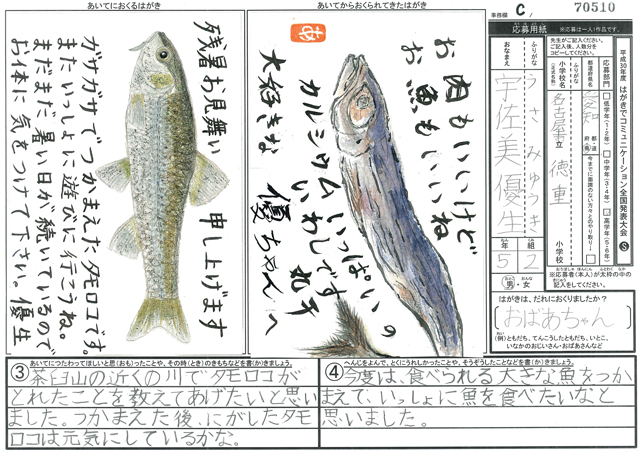 Ｃブロック優秀賞　愛知県　名古屋市立徳重小学校　５年　宇佐美　優生