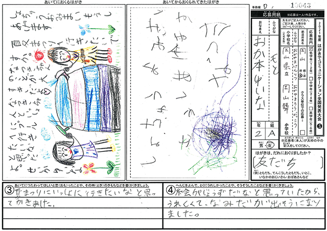 審査員特別賞　岡山県　岡山県立岡山聾学校　(小学部)　２年　岡本　結菜